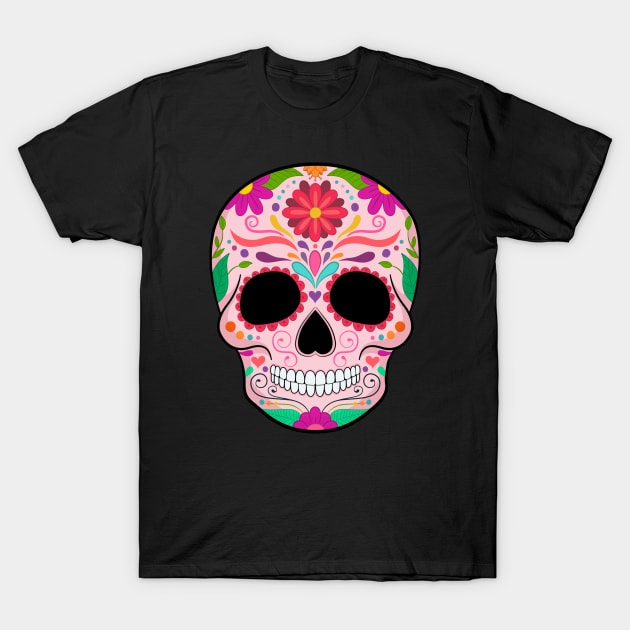 Sugar Skull Calavera T-Shirt by Pixelchicken